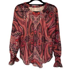 NWT LOFT paisley sheer blouse - size s